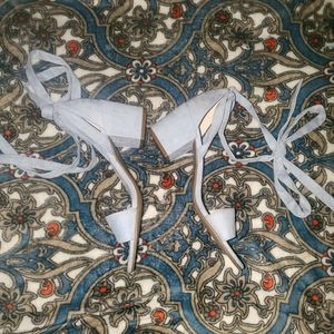 Kenneth Cole Light Blue Ankle Tie Block Heels